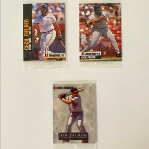 1992 & 1993 Jimmy Dean MLB Baseball Card Pack Lot - Cecil Fielder & Tim Salmon